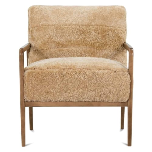 Contemporary Accent Chair in Shearling Leather