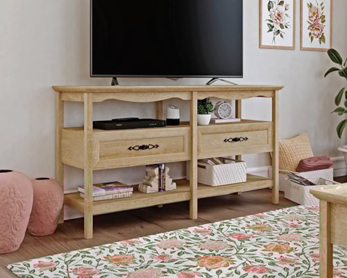Traditional TV Stand with 2 Storage Drawers & Shelves