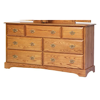 Transitional 7-Drawer Dresser in Fruitwood Finish