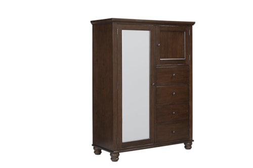 Transitional 4-Drawer Chiffarobe with Removable Clothing Rod