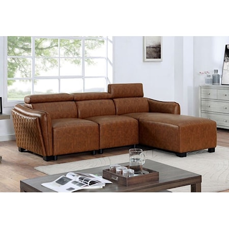 Brown 3-Piece Sectional Sofa