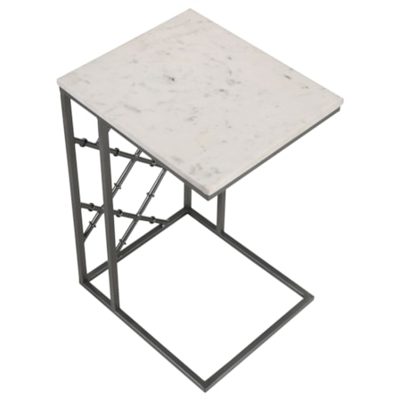 Angeliki Marble Top C-Shape Sofa Side Table