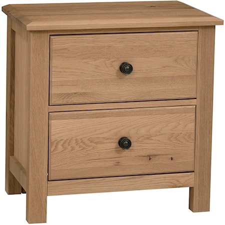 Casual 2-Drawer Nightstand with Soft-Close Drawers