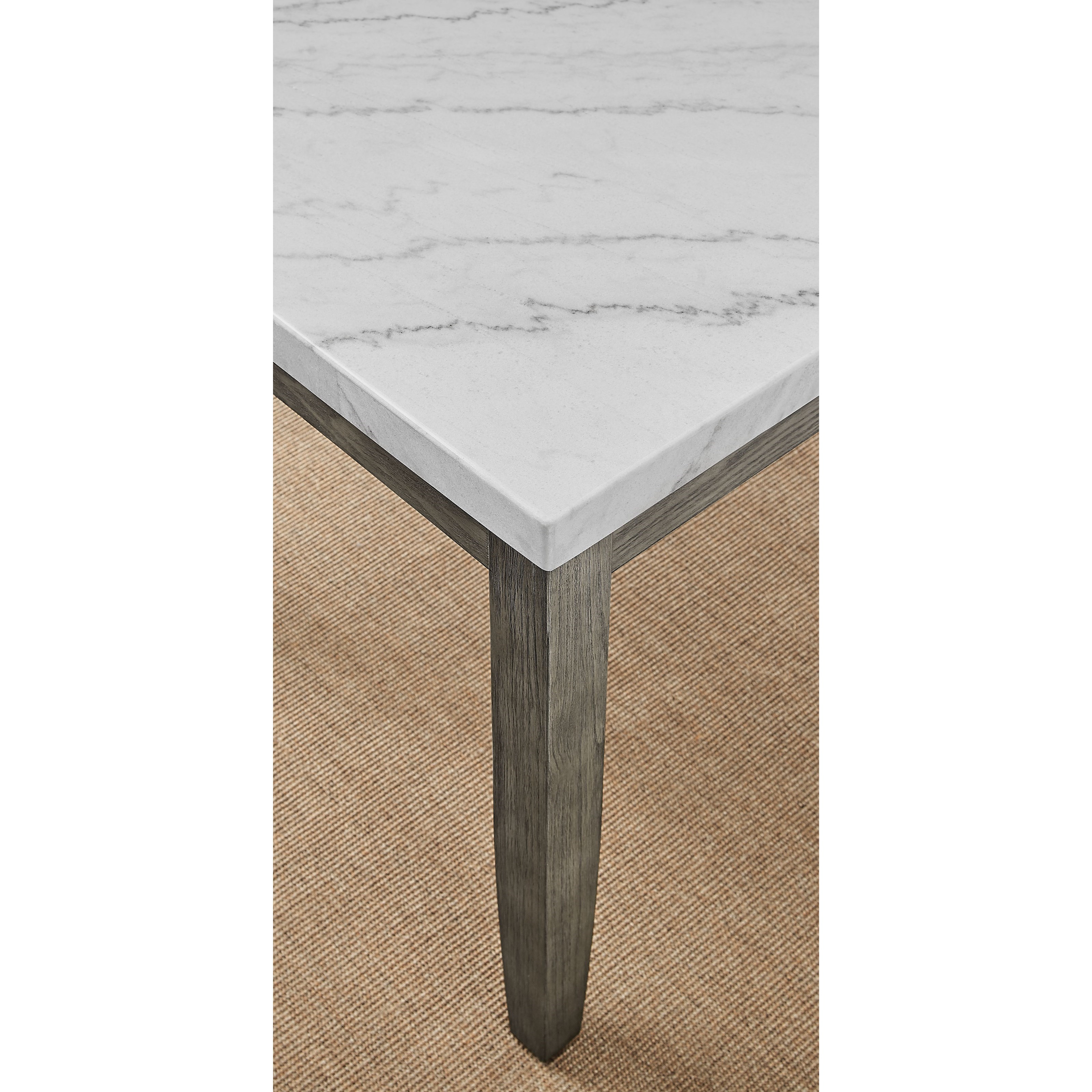 Steve Silver Emily Guangxi White Marble Top Dining Table