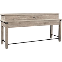 Rustic Farmhouse Counter-Height Console Table with USB Ports