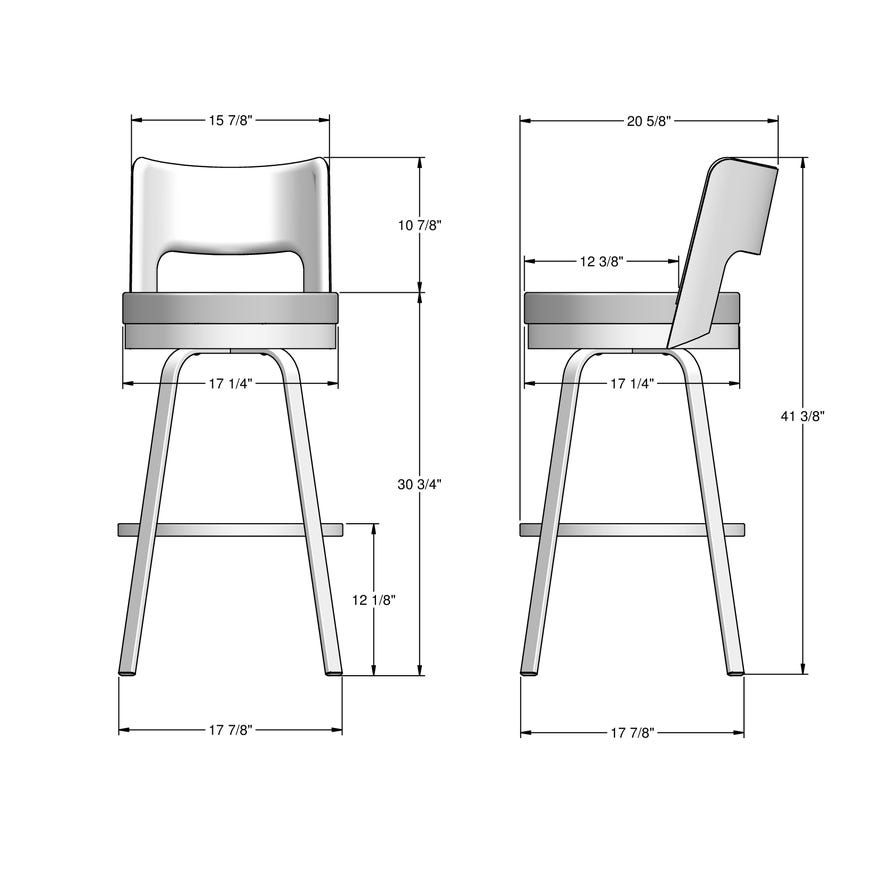 Amisco Brock 30" Upholstered Swivel Bar Stool