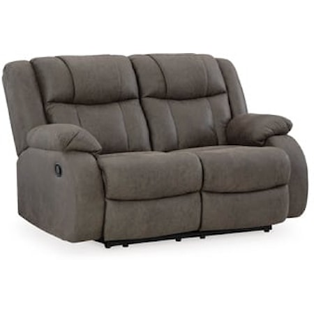 Contemporary Reclining Loveseat with Pillow Armrests