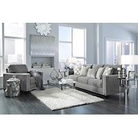 Casual 2-Piece Living Room Set with Sofa and Chair