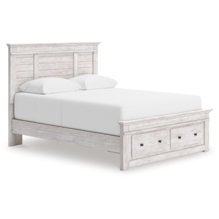 Queen Panel Storage Bed