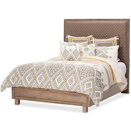 Upholstered California King Panel Bed