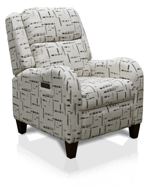 Transitional Power Recliner with High Tapered Legs