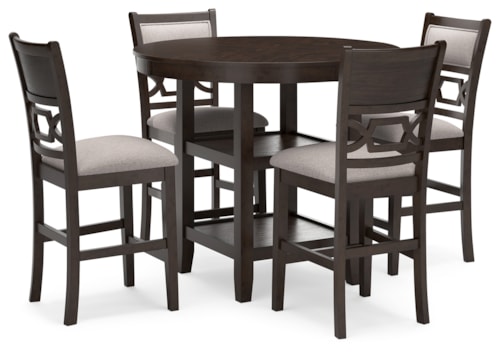 Counter Height Dining Table And 4 Barstools (Set Of 5)