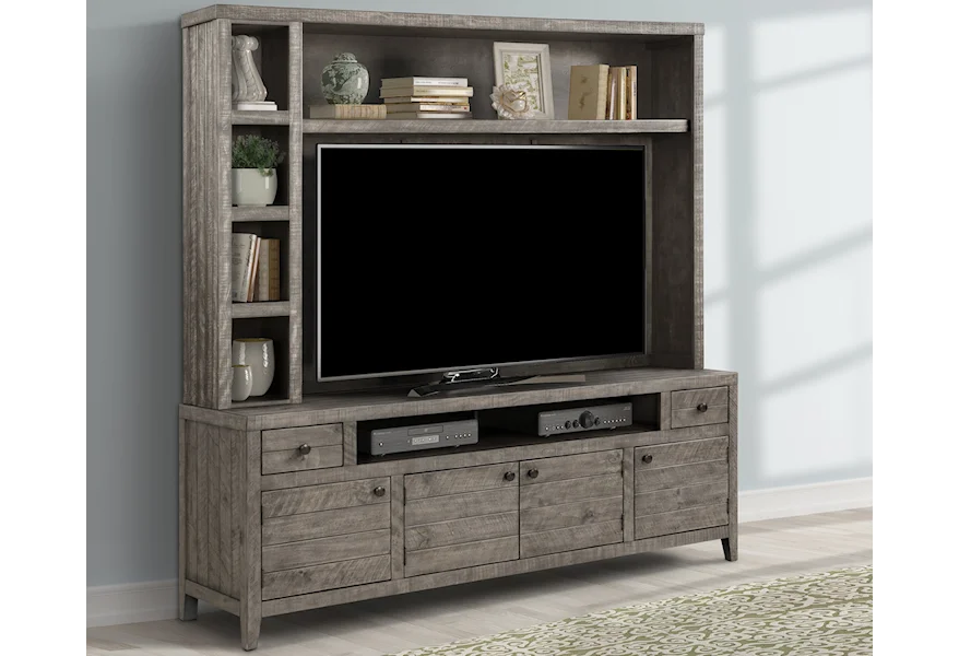 Tempe - Grey Stone TV Console with Hutch by Parker House at Dream Home Interiors