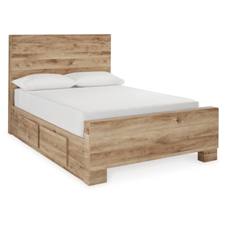 Full Panel Bed With 1 Side Storage