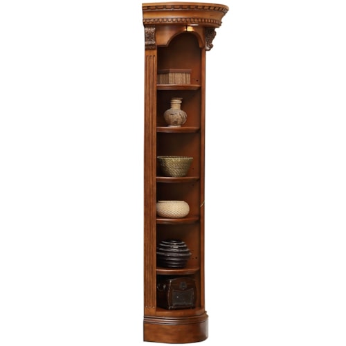 Traditional Corner Bookcase with Can Lighting