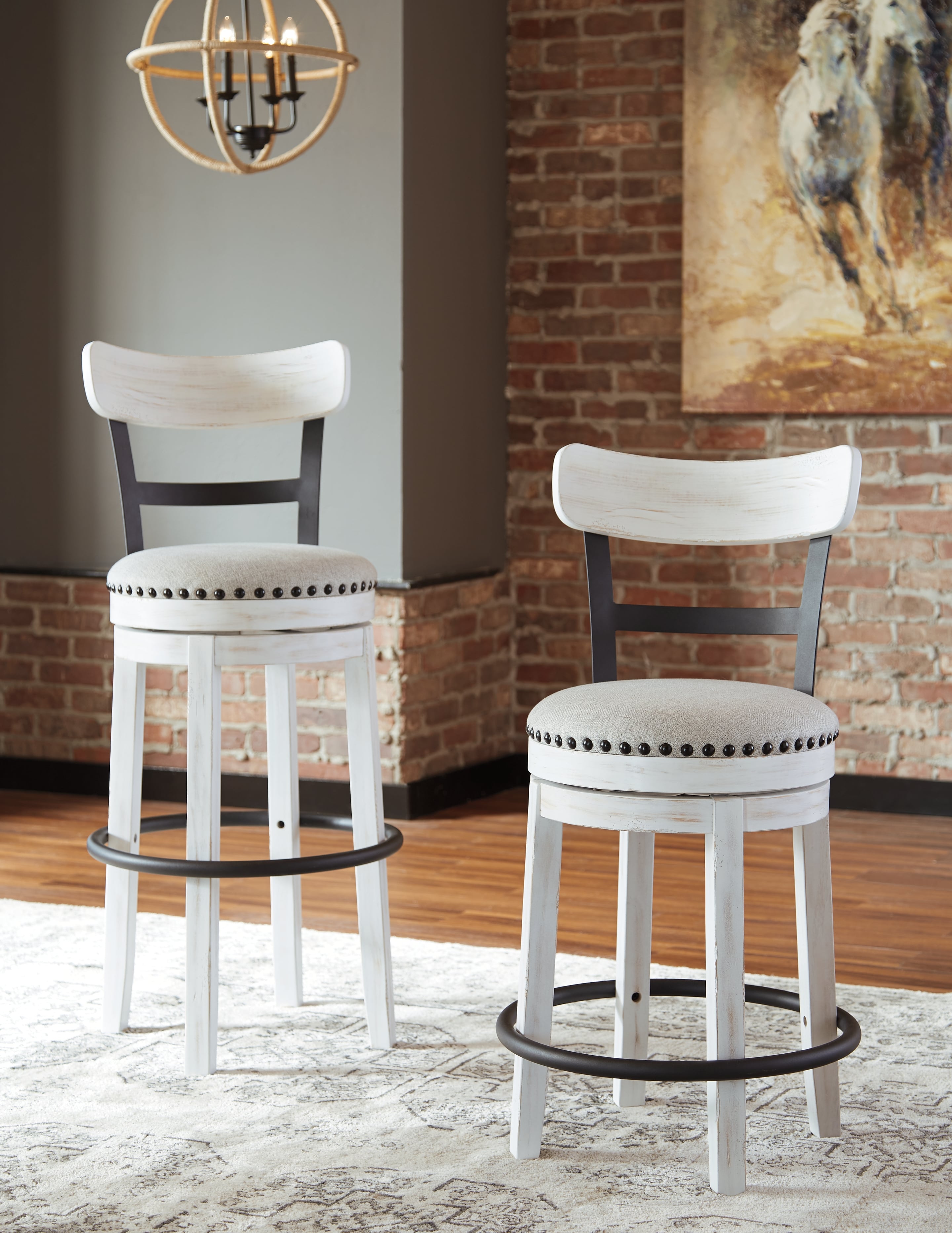 Signature Design by Ashley Valebeck Tall Uph Swivel Barstool