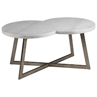 Contemporary White Marble Cocktail Table