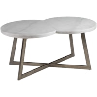 Contemporary White Marble Cocktail Table