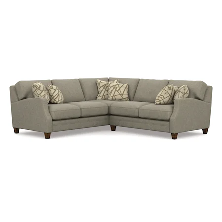 Transitional 3-Piece Sectional Sofa with RAF Loveseat