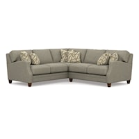 Transitional 3-Piece Sectional Sofa with RAF Loveseat