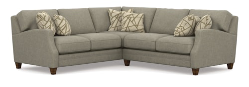 Transitional 3-Piece Sectional Sofa with RAF Loveseat