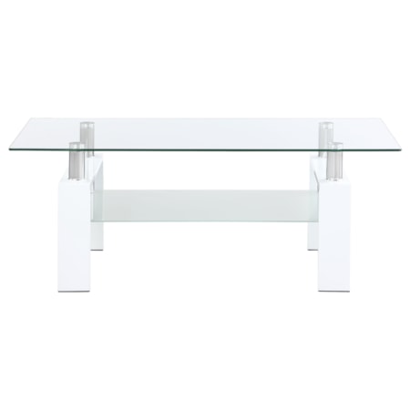 Dyer 1-shelf Glass Top Coffee Table