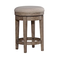 Contemporary Swivel Counter-Height Stool with Upholstered Seat