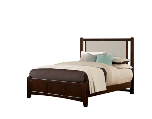 Transitional Upholstered Queen Bed with Panel Footboard