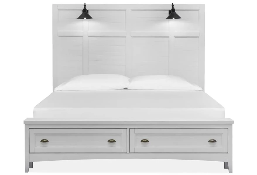 Heron Cove Bedroom King Lamp Panel Storage Bed by Magnussen Home at Reeds Furniture
