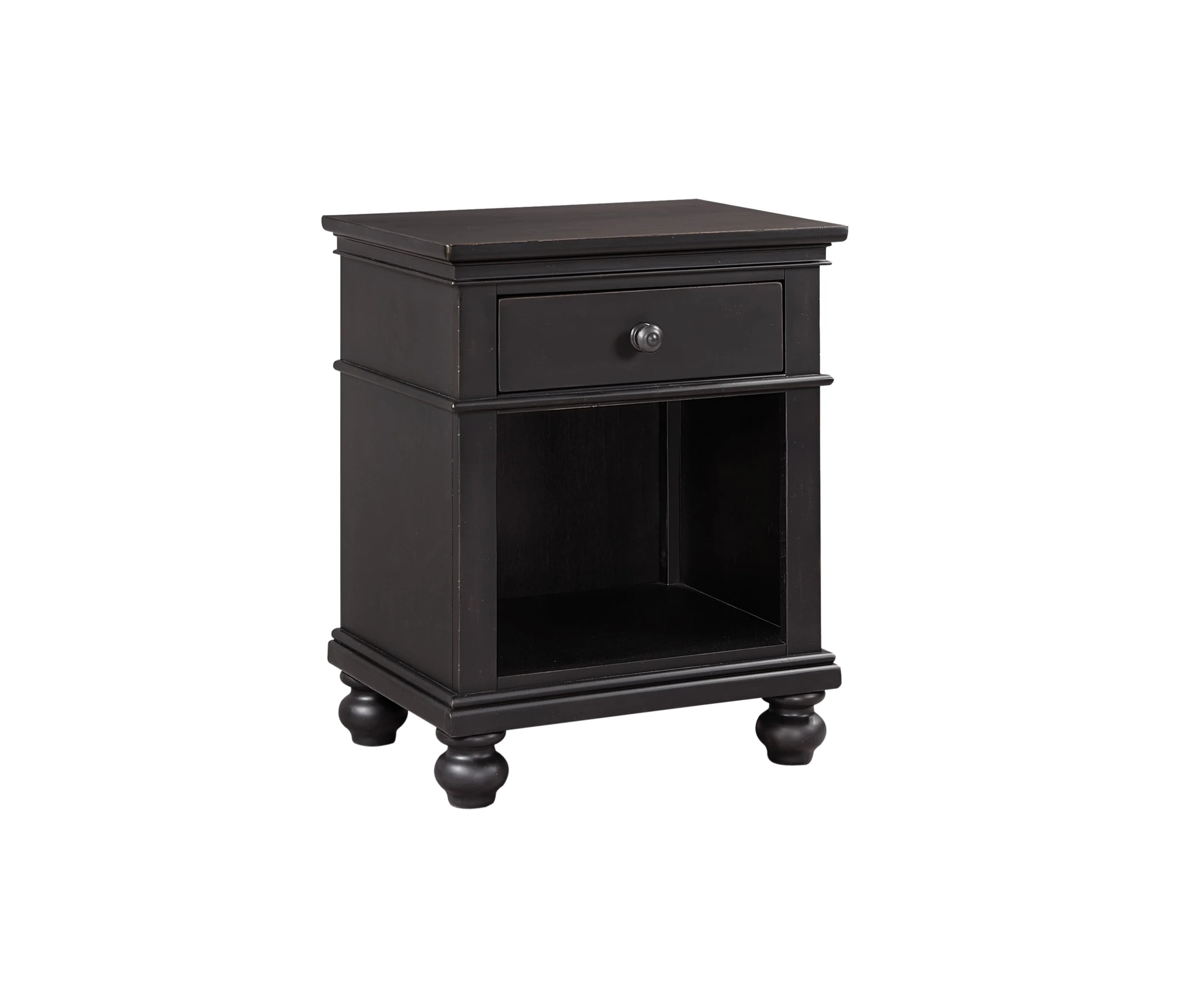 Aspenhome Oxford I07-451N-BLK-1 Traditional 1-Drawer Nightstand with ...