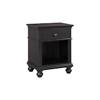 Traditional 1-Drawer Nightstand with Felt-Lined Drawer