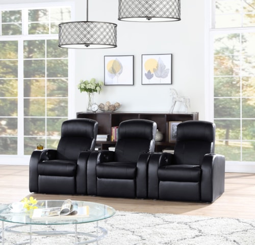 Cyrus 3-Piece Upholstered Home Theater Seating