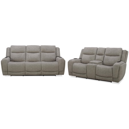 Power Reclining Sofa and Loveseat Set