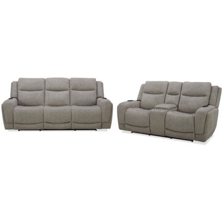 Power Reclining Sofa and Loveseat Set