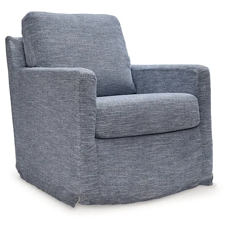 Casual Swivel Glider Accent Chair in Performance Fabric Slipcover