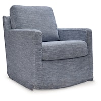 Casual Swivel Glider Accent Chair in Performance Fabric Slipcover
