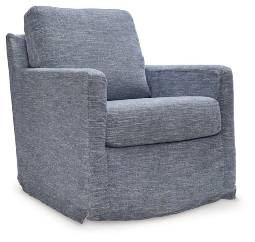 Casual Swivel Glider Accent Chair in Performance Fabric Slipcover