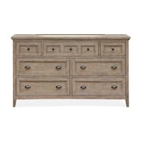 Seven Drawer Dresser with Felt-Lined Top Drawers