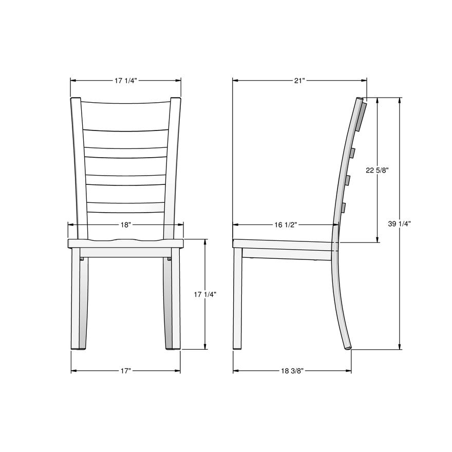Amisco Owen Ladder Back Dining Side Chair