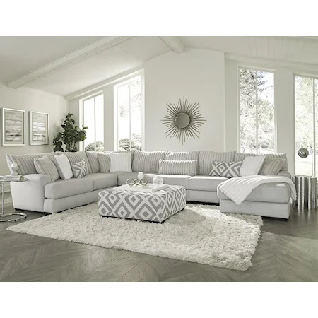 Transitional 4-Piece Sectional Sofa with Right-Arm Facing Chaise