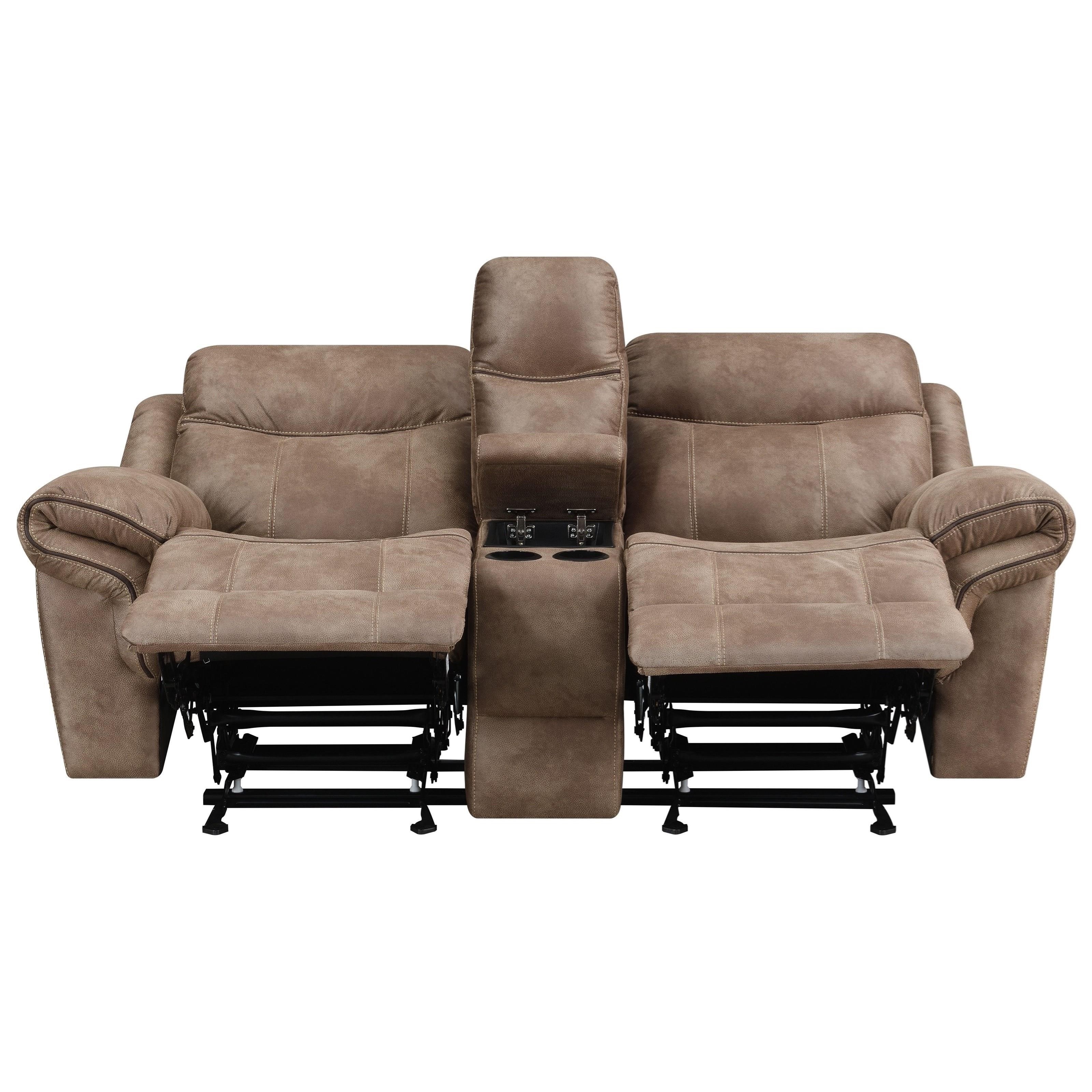 reclining glider console loveseat