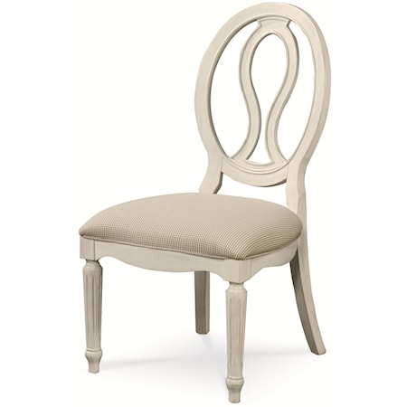 Farmhouse Pierced Back Side Chair with Upholstered Seat