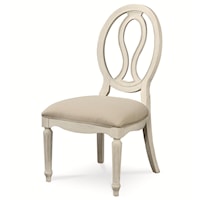Farmhouse Pierced Back Side Chair with Upholstered Seat