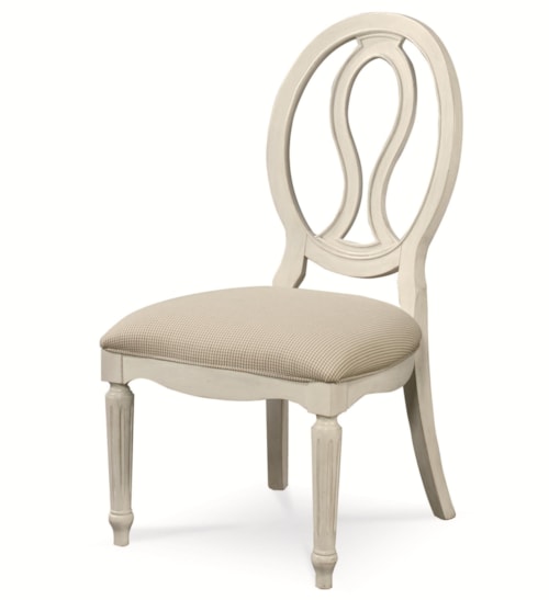 Farmhouse Pierced Back Side Chair with Upholstered Seat