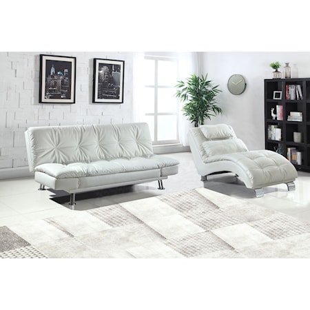 Dilleston Faux Leather Tufted Chaise