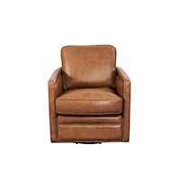 Transitional Swivel Chair with Nailheads