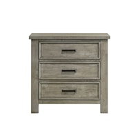 Transitional 3-Drawer Nightstand with Felt-Lined Top Drawer