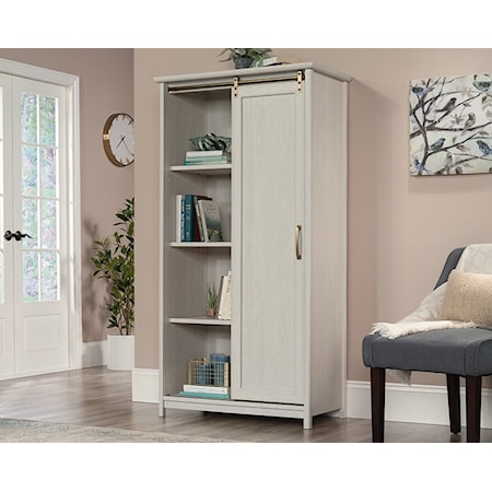 Coastal Storage Cabinet with Sliding Door & Adjustable Shelves