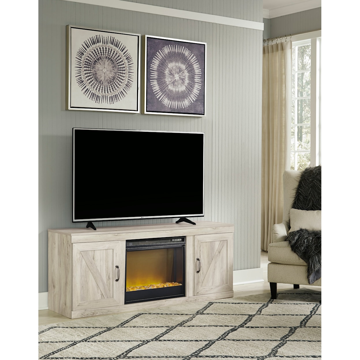 Michael Alan Select Bellaby 60" TV Stand with Fireplace