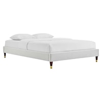 Queen Performance Velvet Platform Bed Frame